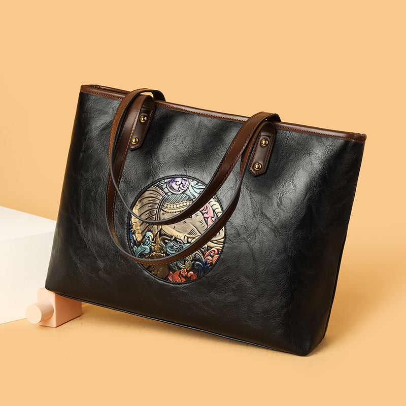 [Y.A.R.N.×JIRO] COLLABO LEATHER BAG Buy Brown Ziro Tote Bag at Rijac | Womens Tote Bag – RIJAC