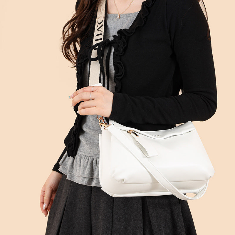 White Miloa 3 Compartment Sling Bag