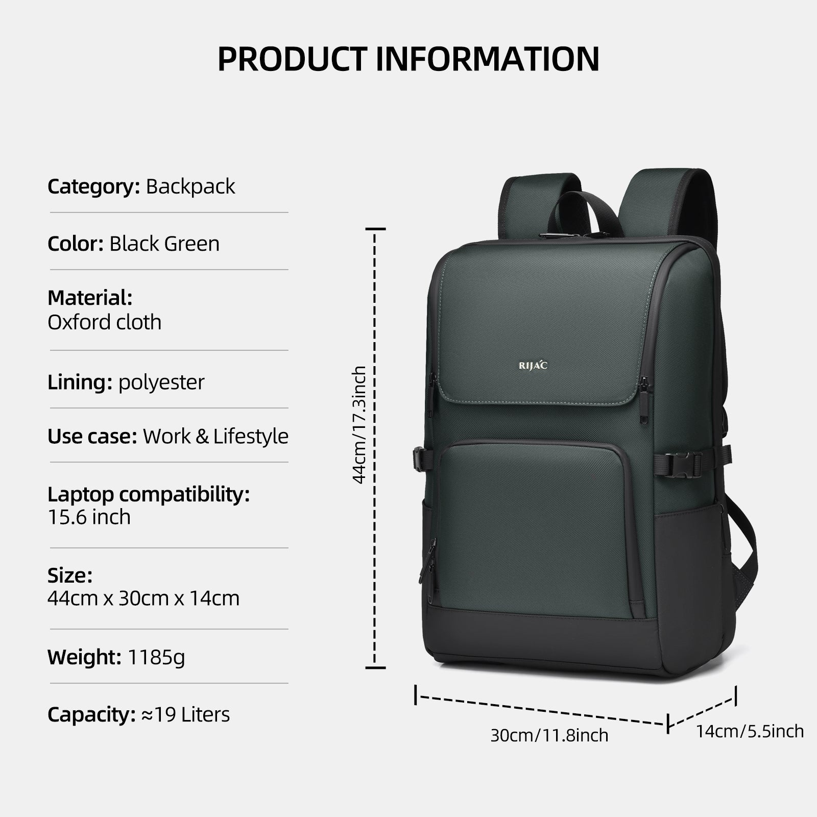 Green Sovi Backpack | 30 Litre