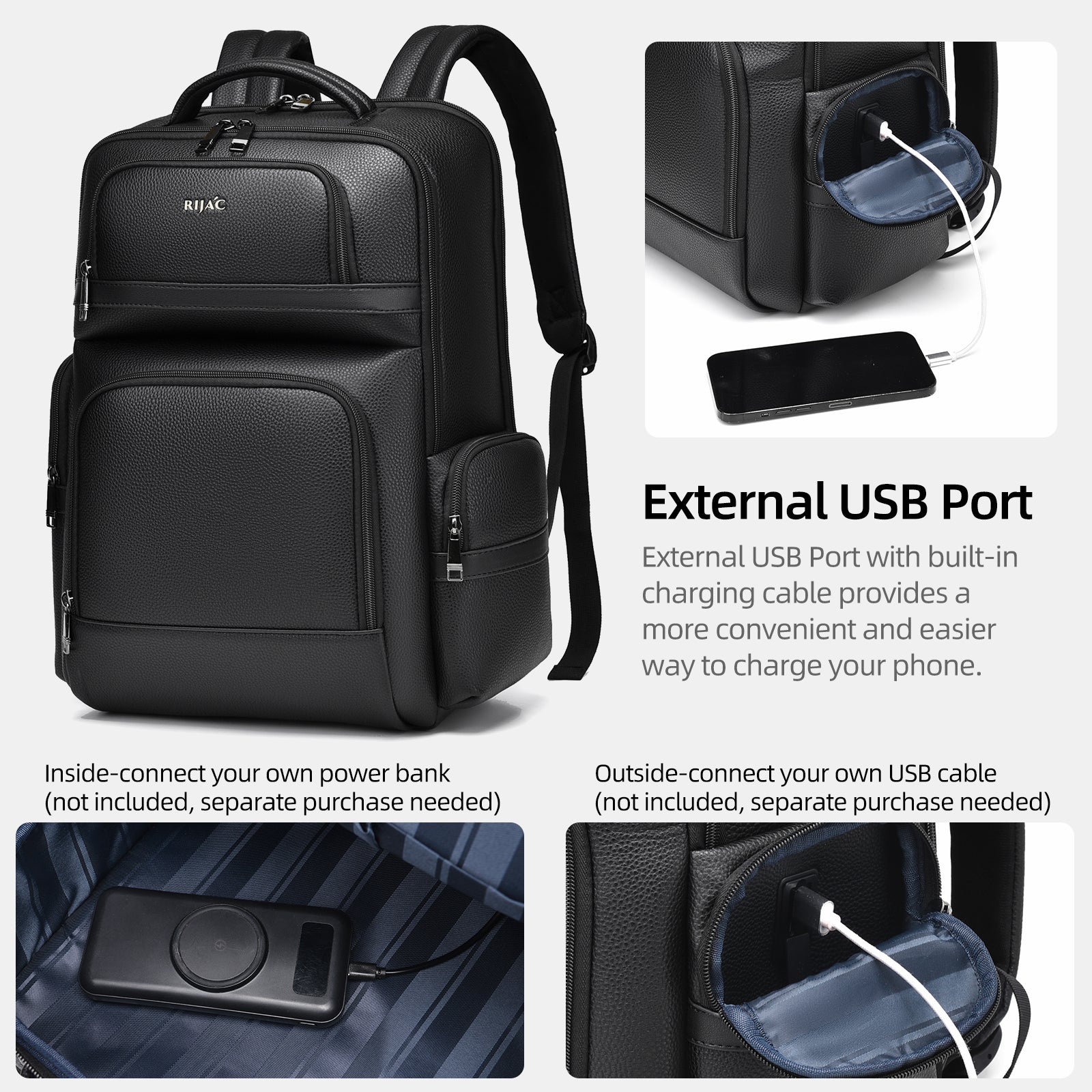 Black Lono Practical Backpack | 30 Litre