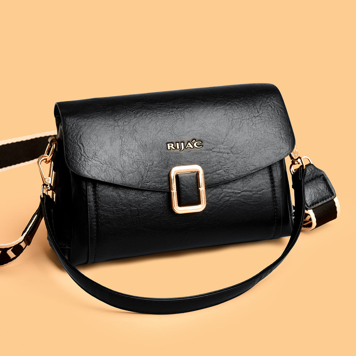 Black Suma 3 Compartment Sling Bag