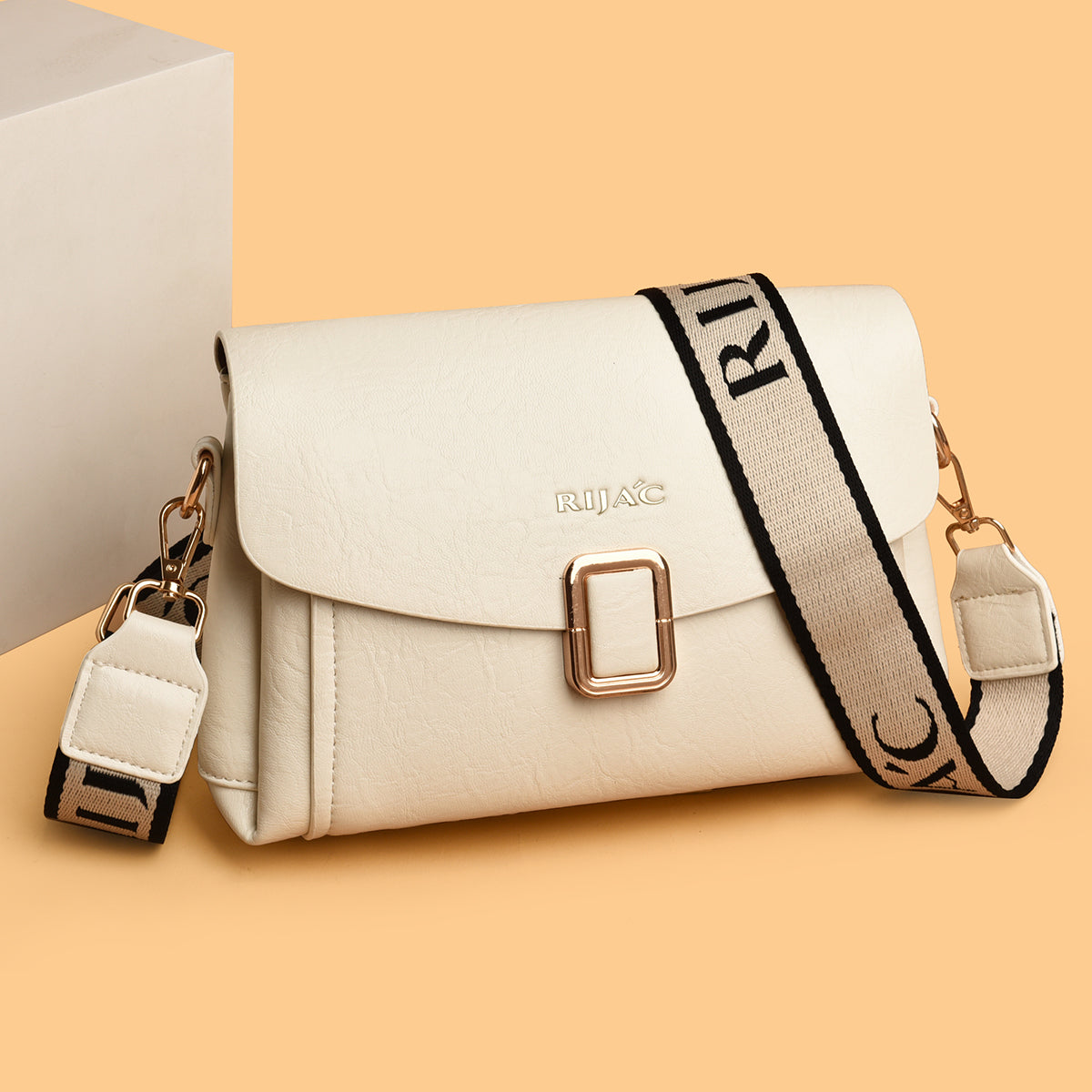 White Suma 3 Compartment Sling Bag