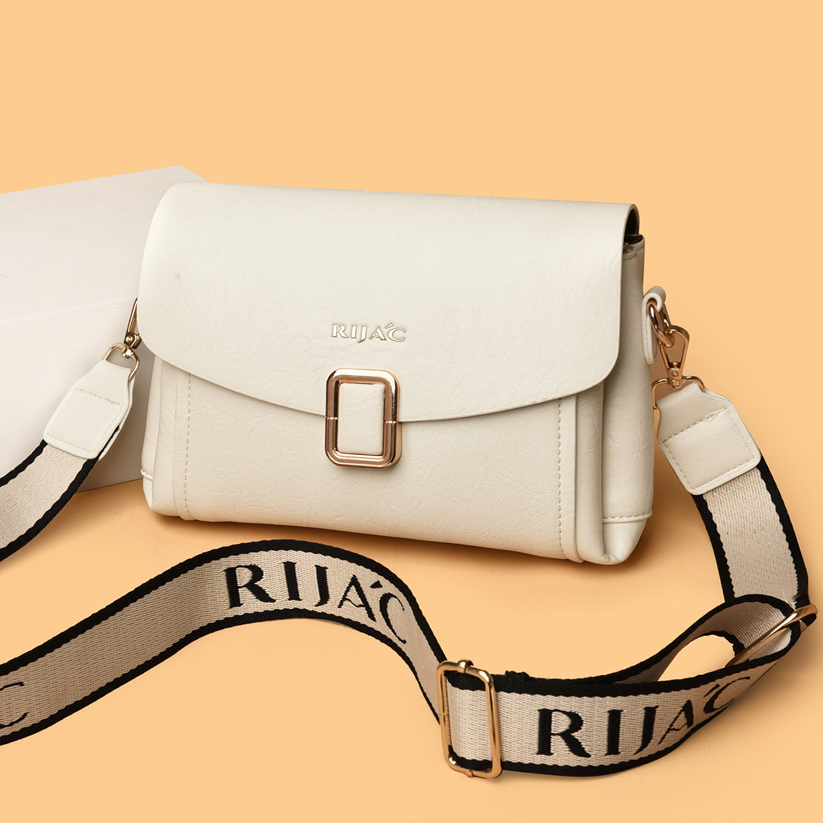 White Suma 3 Compartment Sling Bag