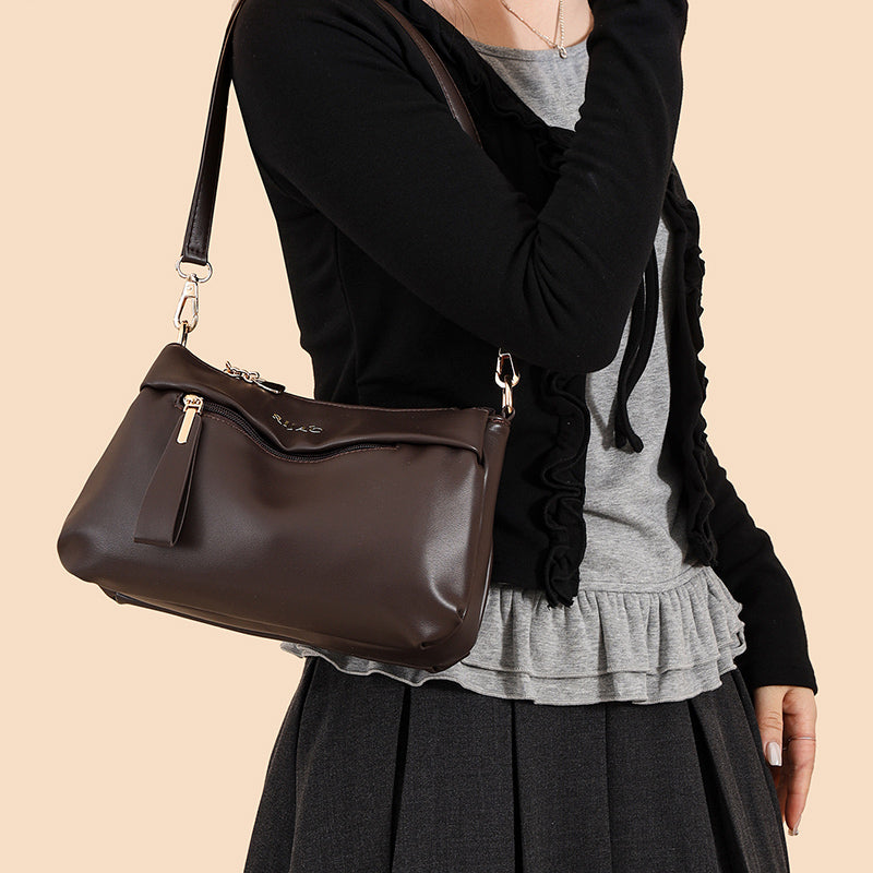 Brown Miloa 3 Compartment Sling Bag