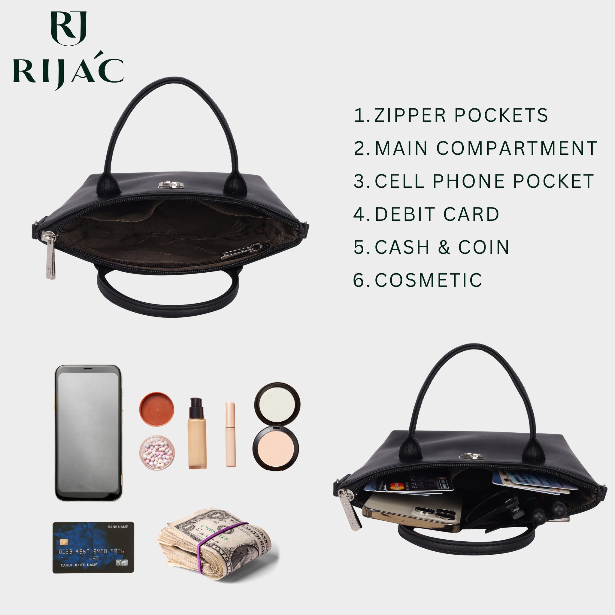 Black Pocket Comfy Sling Bag