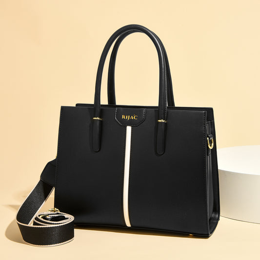 Black Cyla 3 Compartment Handbag
