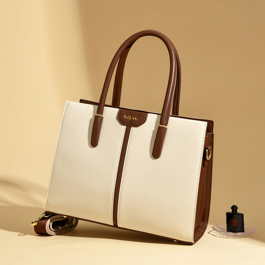 White Cyla 3 Compartment Handbag