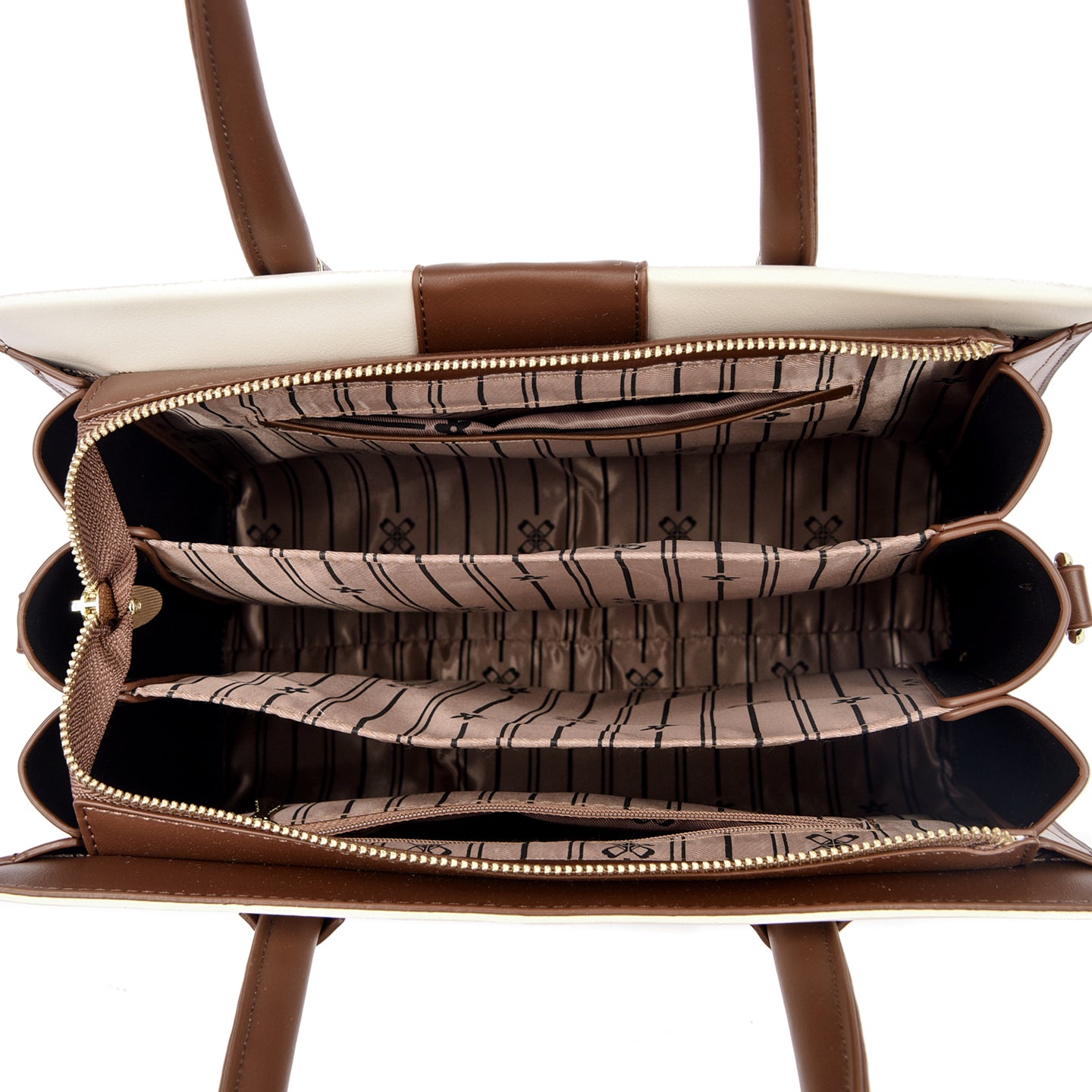 Black Cyla 3 Compartment Handbag