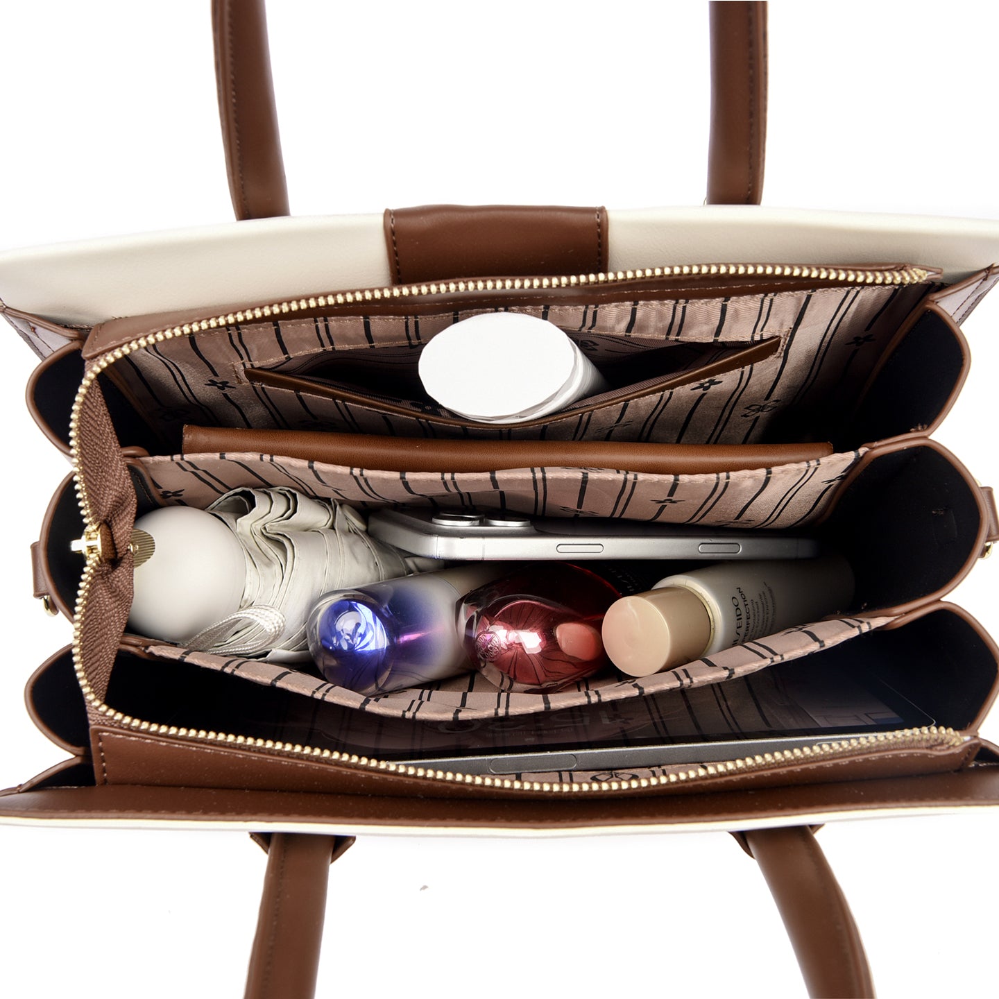 Black Cyla 3 Compartment Handbag