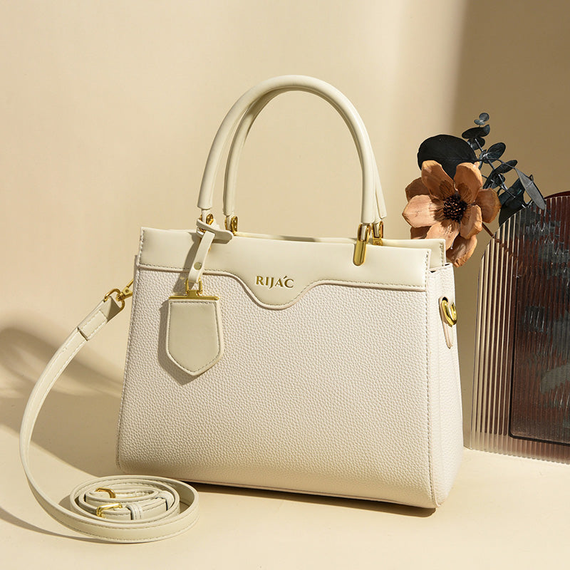 White Loxa Top Handle Handbag