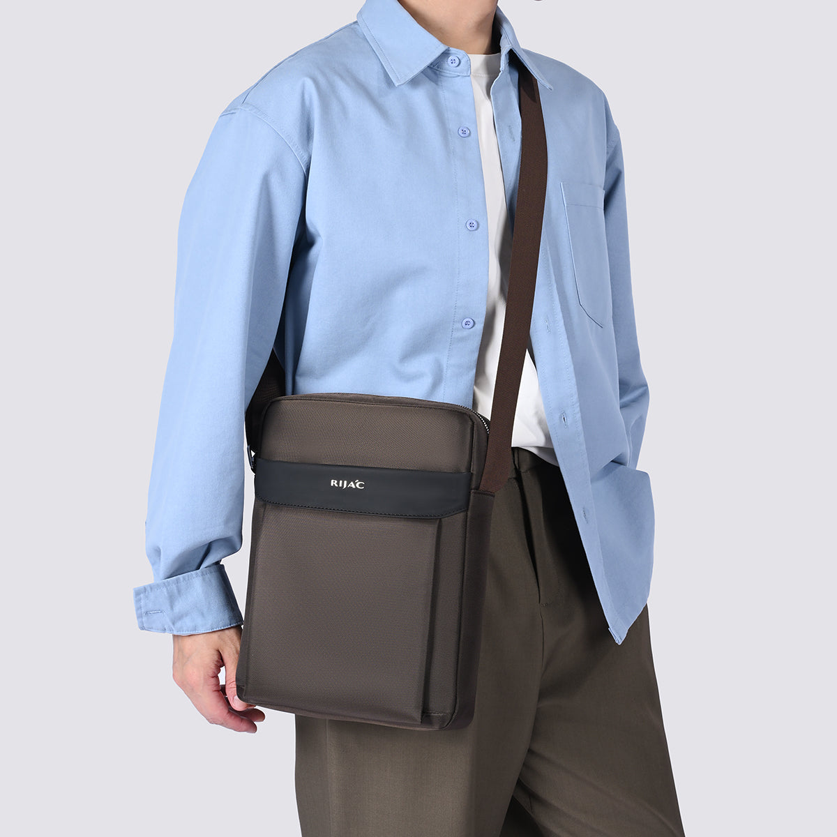 Brown Teza Mens Crossbody Bag