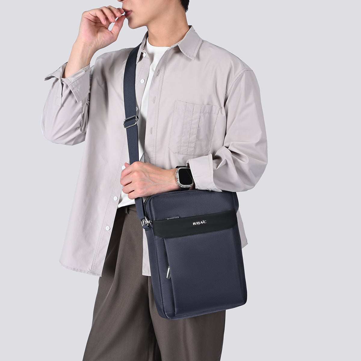 Blue Teza Mens Crossbody Bag