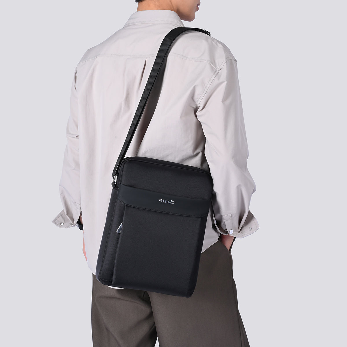 Black Teza Mens Crossbody Bag