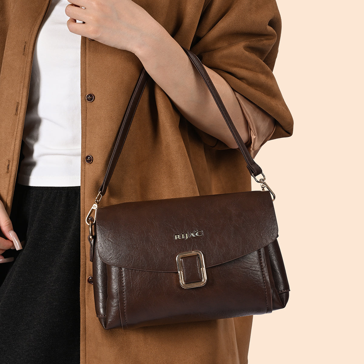Brown Suma 3 Compartment Sling Bag
