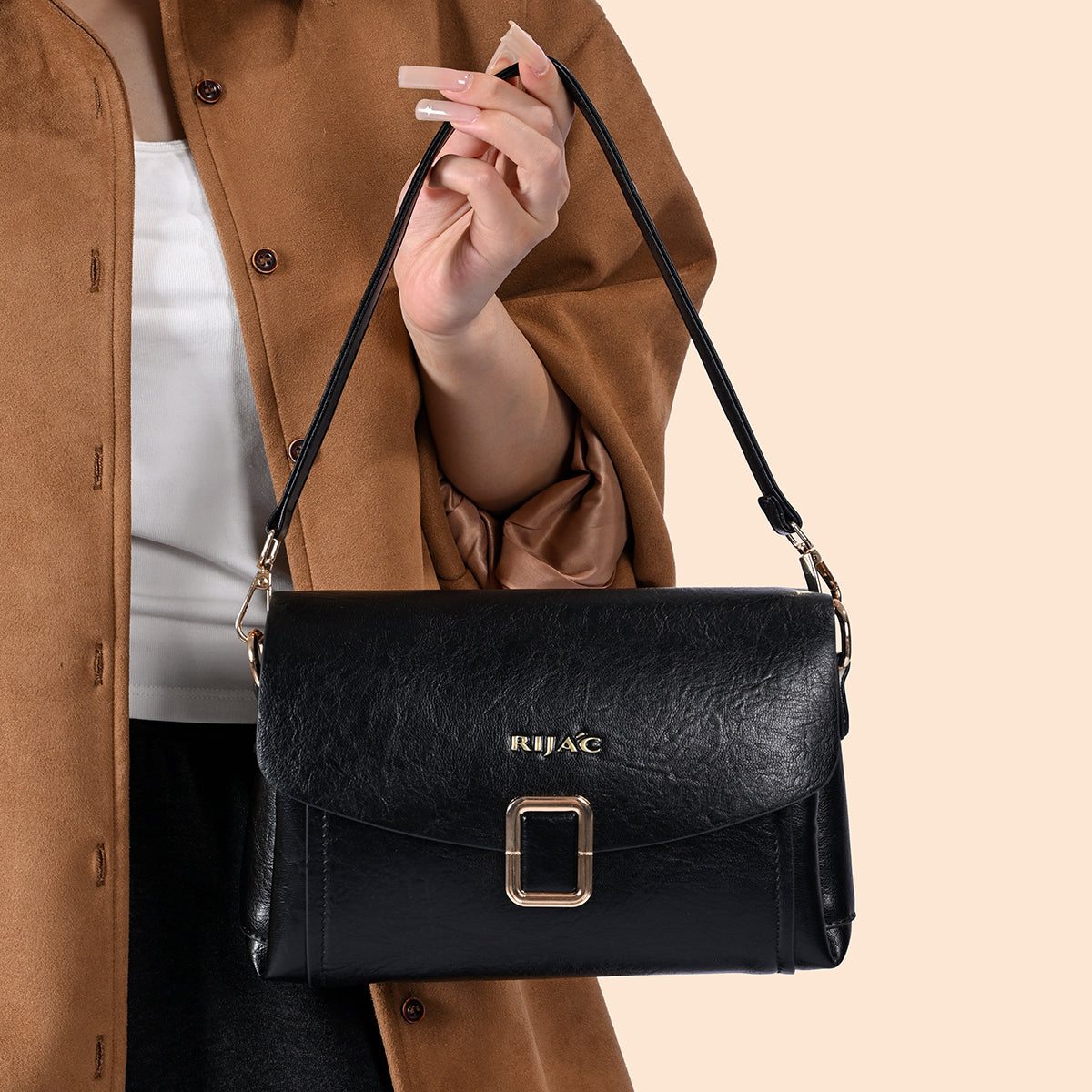 Black Suma 3 Compartment Sling Bag
