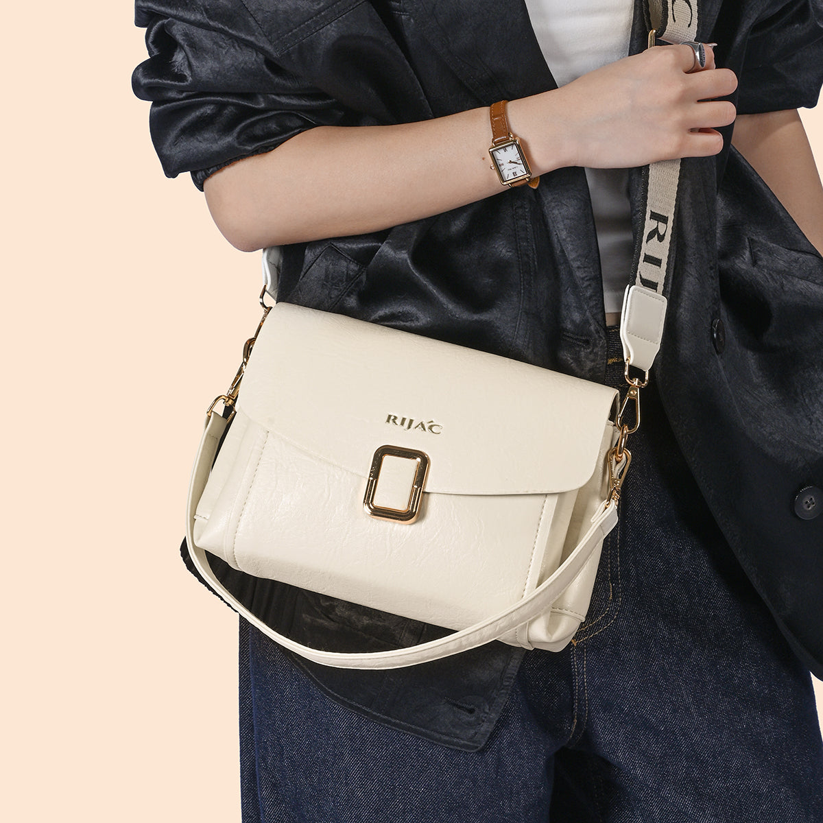 White Suma 3 Compartment Sling Bag