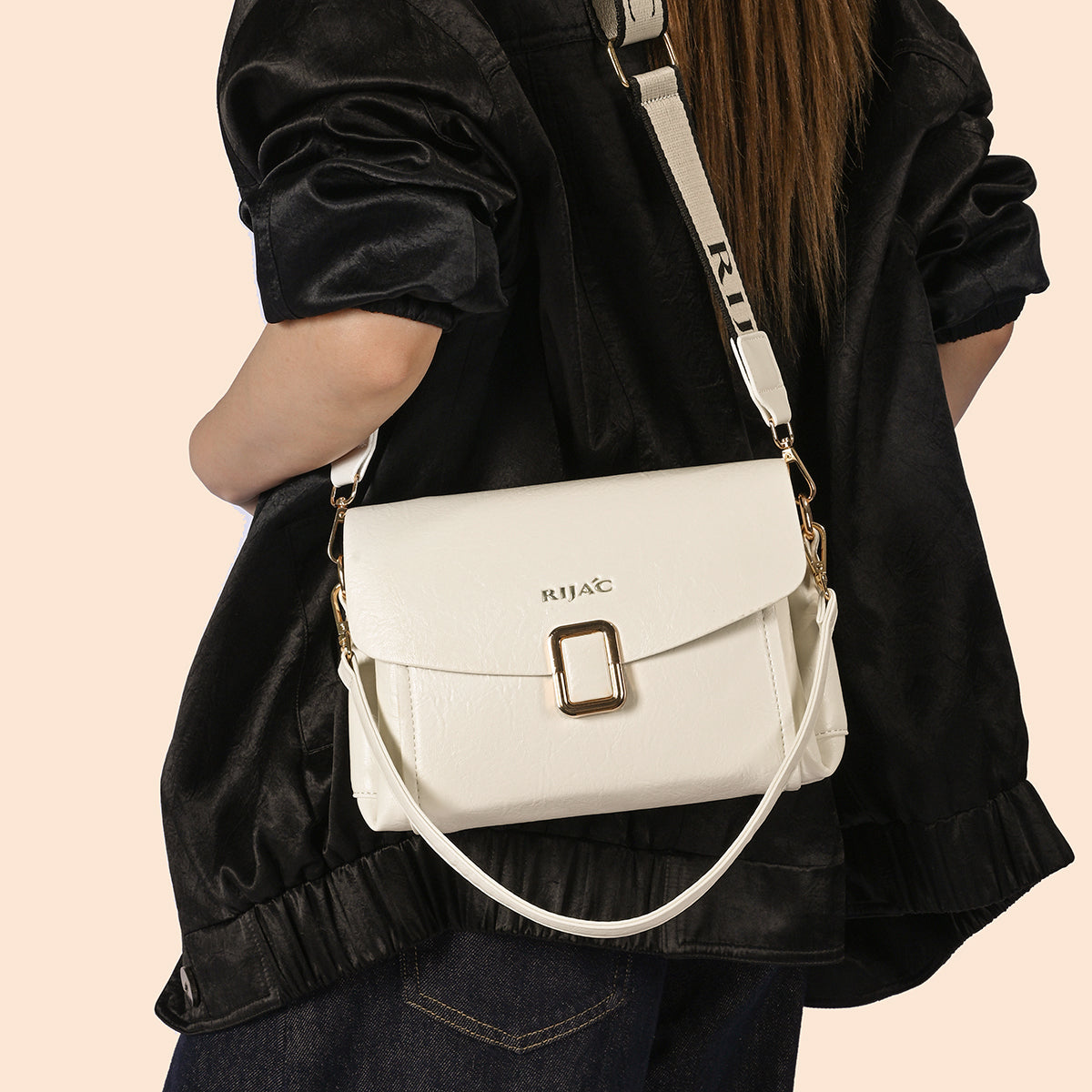 White Suma 3 Compartment Sling Bag