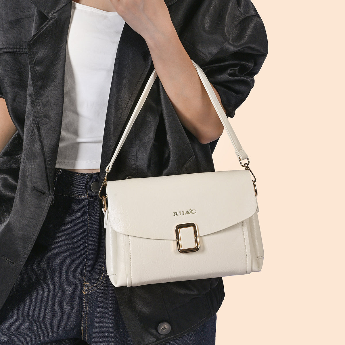 White Suma 3 Compartment Sling Bag
