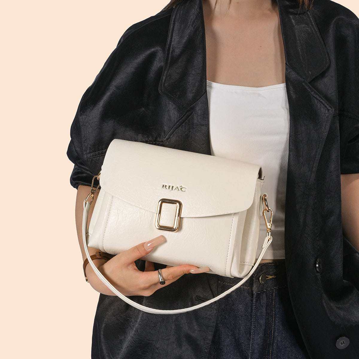 White Suma 3 Compartment Sling Bag