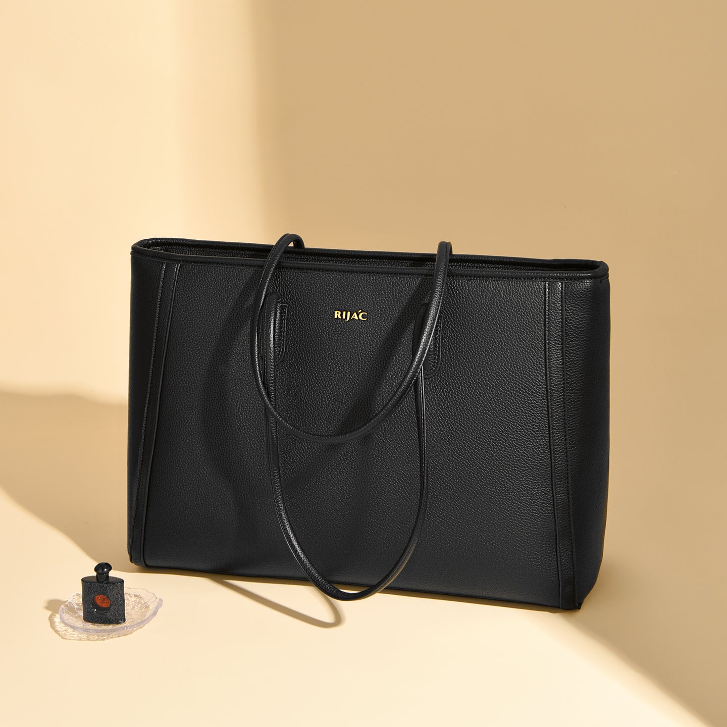 Black Ovia Tote Bag