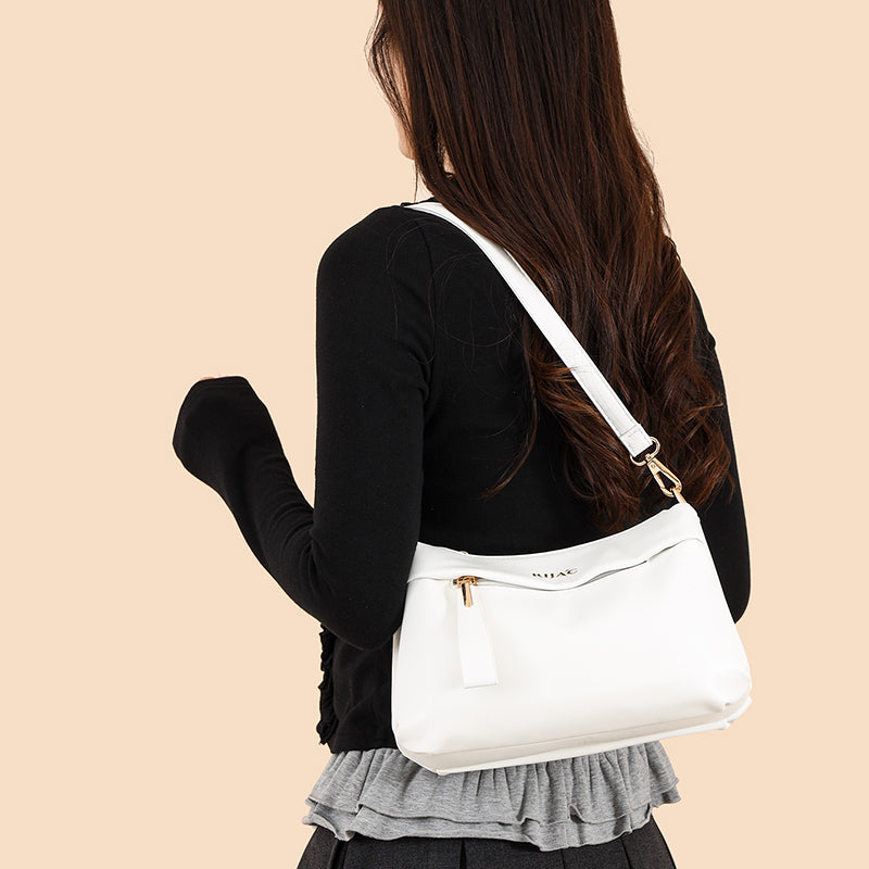 White Miloa 3 Compartment Sling Bag