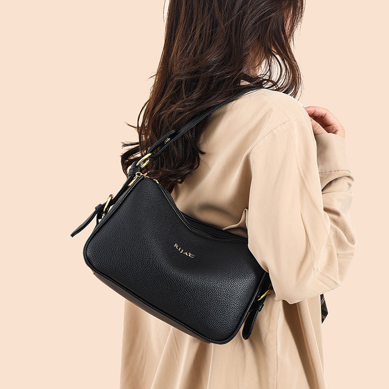 Black Mavi 2 Zipper Sling Bag