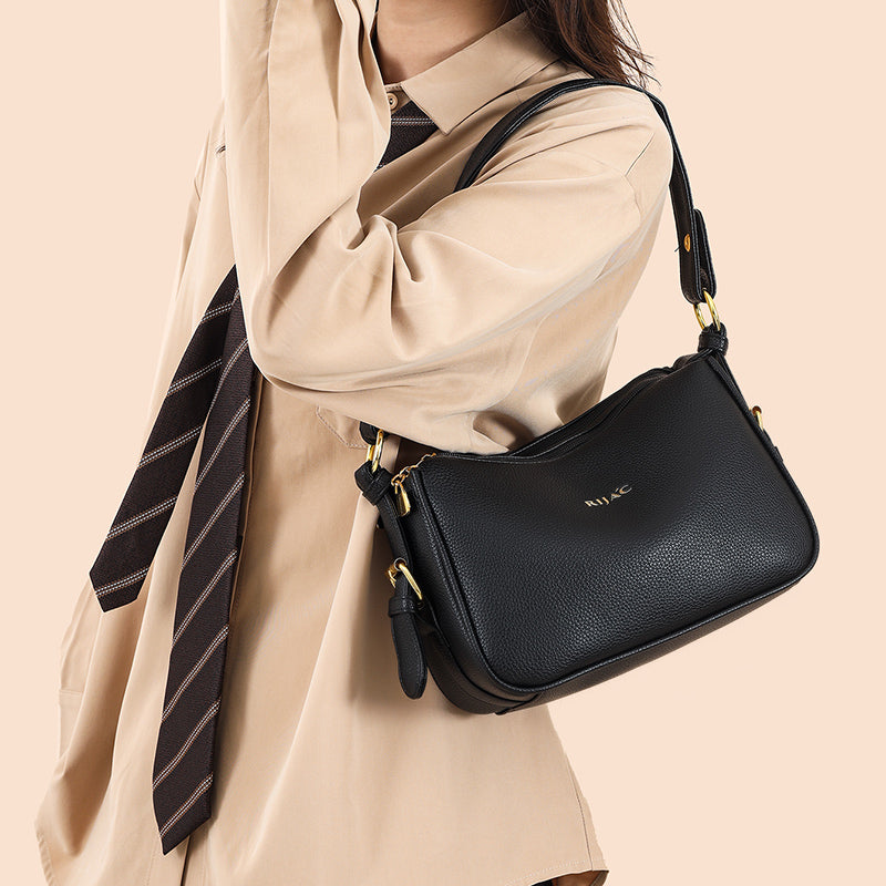 Black Mavi 2 Zipper Sling Bag