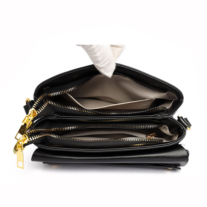 Black Zeroa 2 Zipper Sling Bag