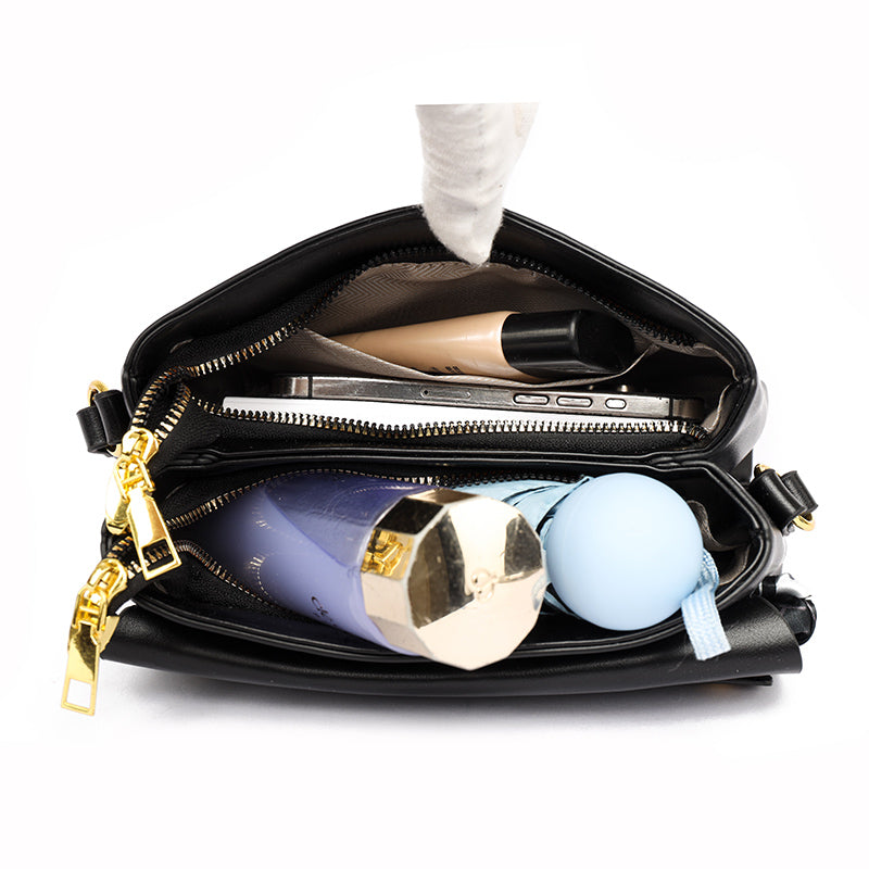 Black Zeroa 2 Zipper Sling Bag