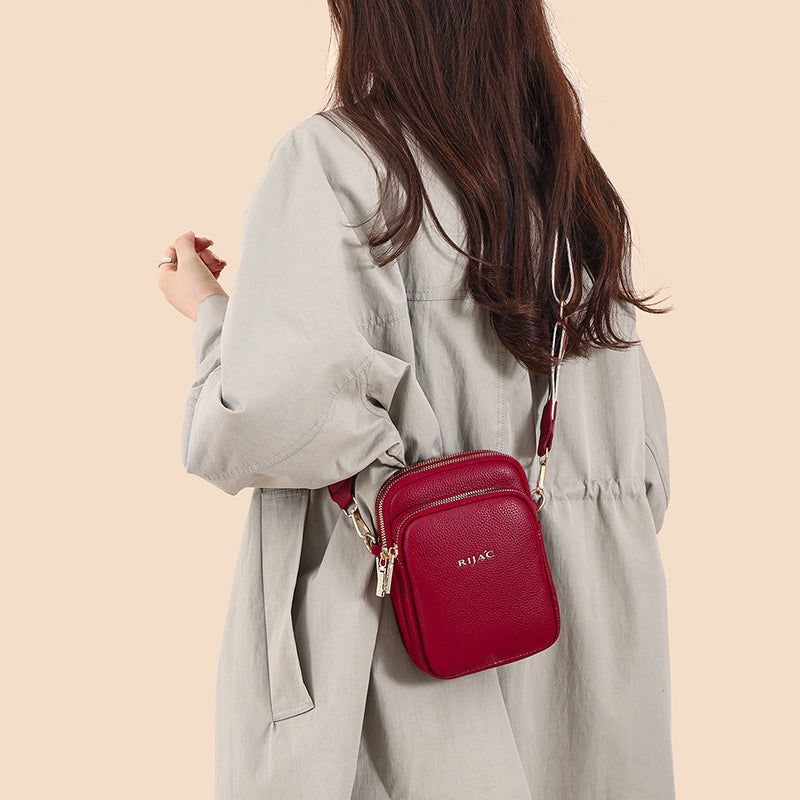 Maroon Nelo 3 Zipper Phone Sling Bag