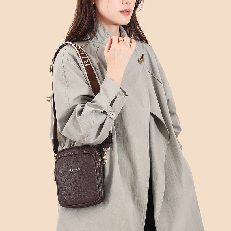 Brown Nelo 3 Zipper Phone Sling Bag