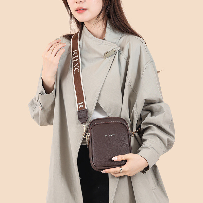 Brown Nelo 3 Zipper Phone Sling Bag