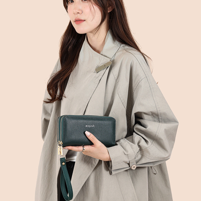 Green Iva 2 Zipper Wallet