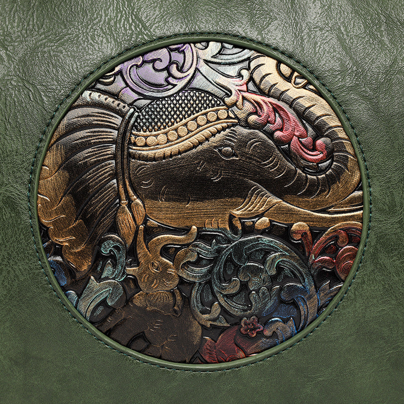 Brown Ziro 2 Zipper Shoulder Tote Bag