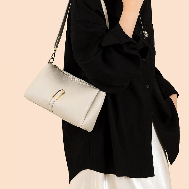 White 3 Compartment Ziri Sling Bag