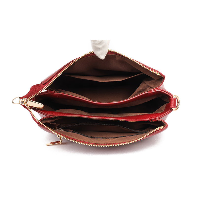 White 3 Compartment Ziri Sling Bag