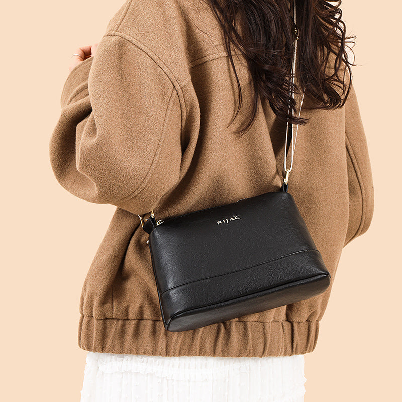 Black Vuma 3 Zipper Sling Bag