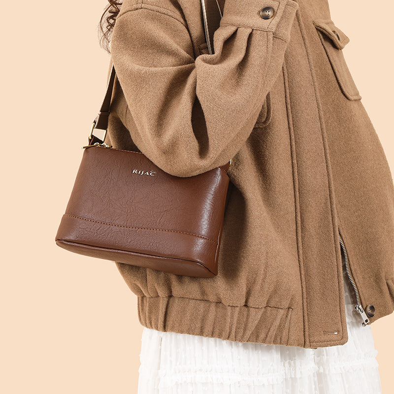 Brown Vuma 3 Zipper Sling Bag