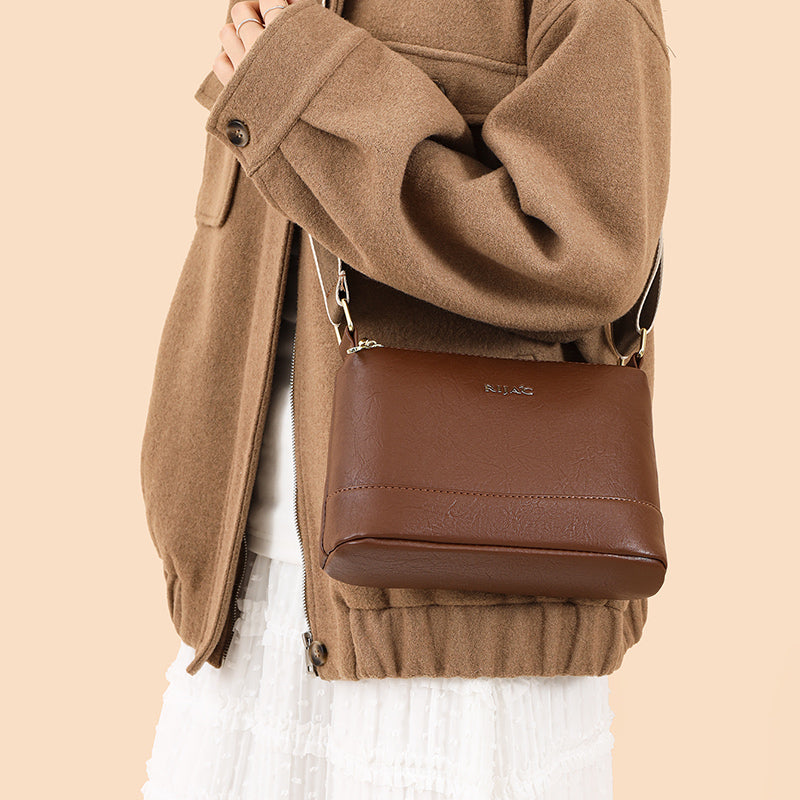 Brown Vuma 3 Zipper Sling Bag