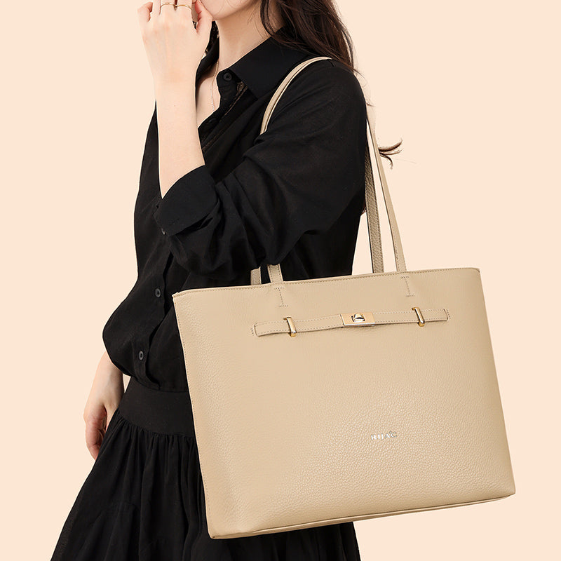 Beige Zelia Tote Bag