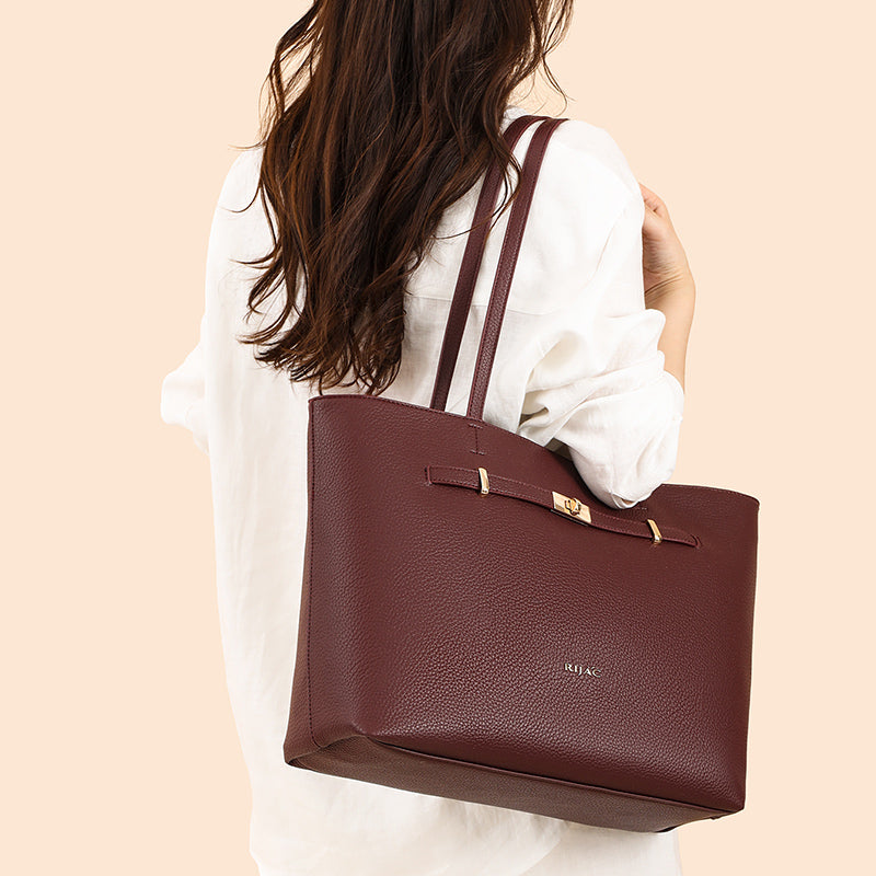 Maroon Zelia Tote Bag