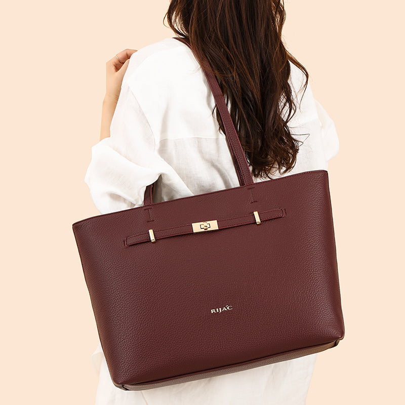 Maroon Zelia Tote Bag