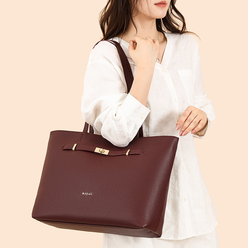 Maroon Zelia Tote Bag
