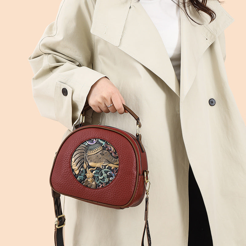 Maroon Xari 2 Zipper Sling Bag