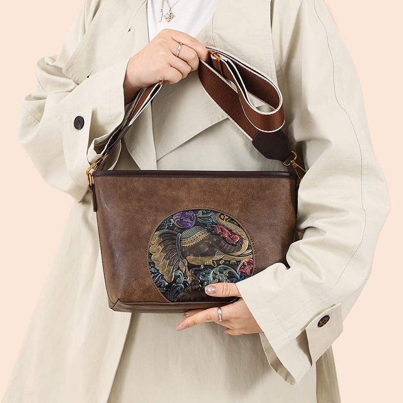 Brown Bela 2 Zipper (M) Sling Bag