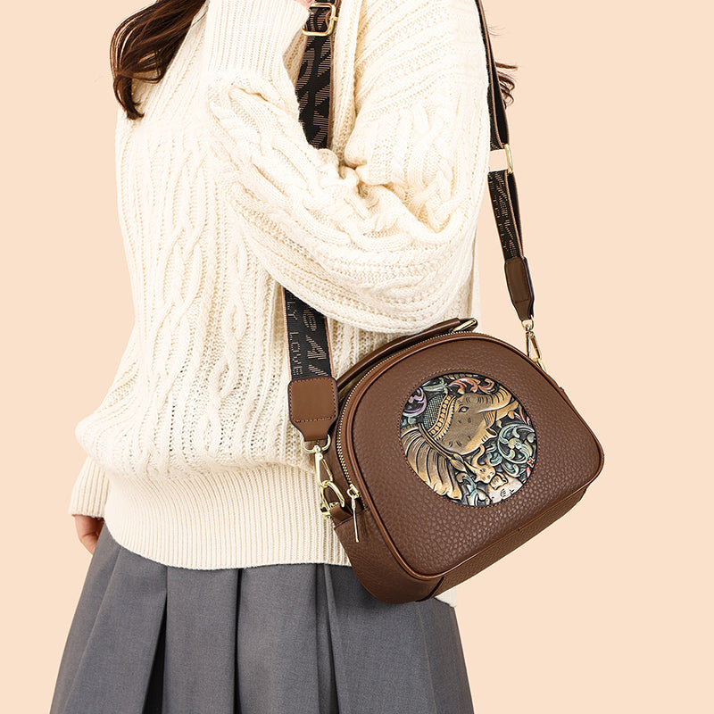 Brown Xari 2 Zipper Sling Bag