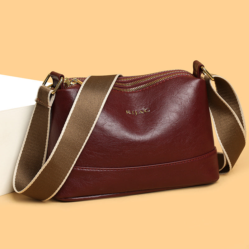 Maroon Vuma 3 Zipper Sling Bag