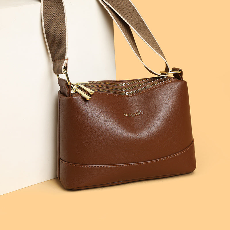 Brown Vuma 3 Zipper Sling Bag