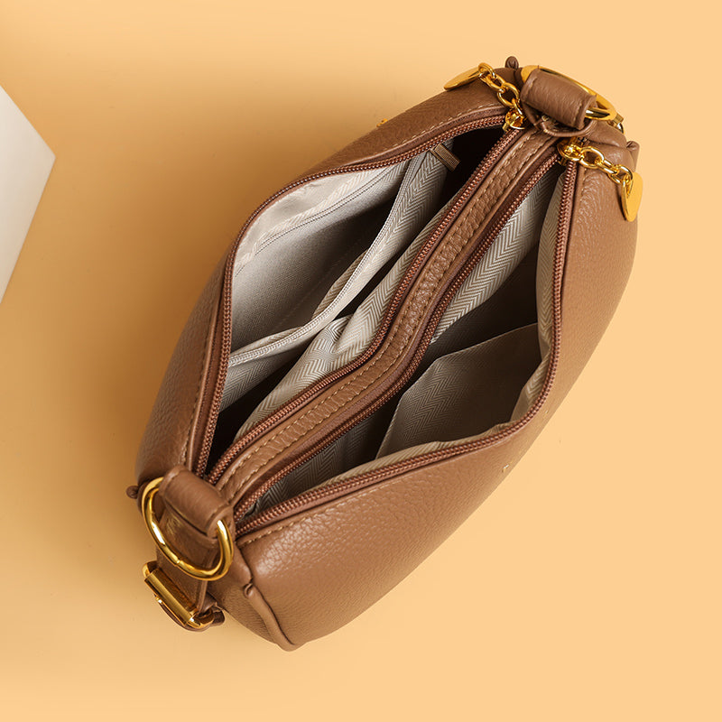 Brown Mavi 2 Zipper Sling Bag