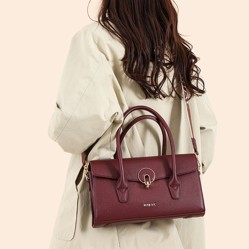 Maroon Vana Top Handle Handbag